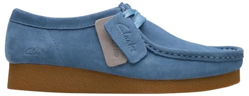 Clarks Damskie trampki WallabeeEVO, niebieski zamsz, 3 UK, Niebieski zamsz, 35.5 EU