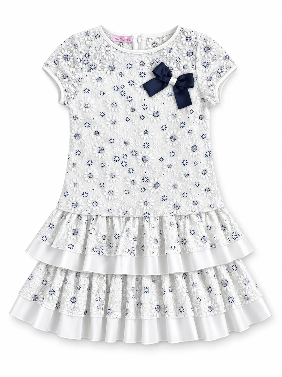 Sukienka dziewczęca w kwiaty Laros biała Tup Tup r.140