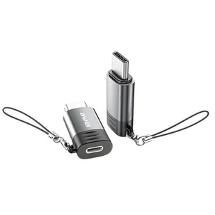 AWEI Adapter A12 Lightning/USB-C szare /grey - Pozostałe akcesoria do telefonów - miniaturka - grafika 1