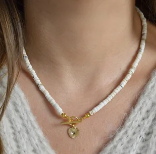 Serce i magnezyt choker - Naszyjniki - miniaturka - grafika 1