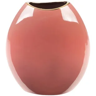 Wazon Dekoracyjny Ceramiczny Sibel 22X12X25 Ciemnoróżowy - Wazony i flakony - miniaturka - grafika 1