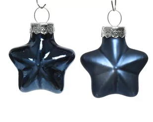 Bombki Szklane Kształt Gwiazdek Gwiazdki 12Sztuk Granatowe - Bombki - miniaturka - grafika 1