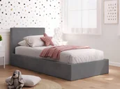 Łóżka dla dzieci i młodzieży - Łóżko dziecięce tapicerowane z pojemnikiem 90x200 ze stelażem grafit Velvet Kids Line 4 - miniaturka - grafika 1