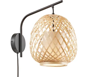 Nordlux - Kinkiet HISOKA 1xE27/40W/230V czarny/bambus - Lampy ścienne - miniaturka - grafika 1