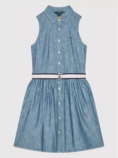 Sukienki i spódniczki dla dziewczynek - Ralph Lauren Polo Sukienka jeansowa 312860106001 Niebieski Regular Fit - grafika 1
