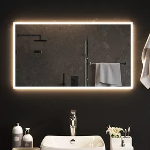 vidaXL Lustro łazienkowe z LED, 90x50 cm - Lustra - miniaturka - grafika 1