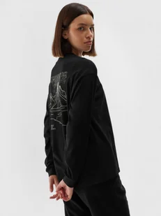 Damski longsleeve z nadrukiem 4F 4FWAW24TLONF311 - czarny - Koszulki sportowe damskie - miniaturka - grafika 1