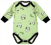 Body dla niemowląt - Body długi rękaw 2 napy 100% Zebry MIĘTA r 74 KLEKLE - miniaturka - grafika 1