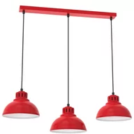 Lampy sufitowe - Czerwona listwa sufitowa z trzema kloszami LX 9227 z serii SVEN - miniaturka - grafika 1