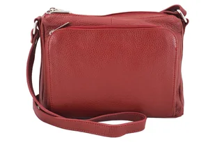 Listonoszka z kieszeniami - Czerwona - Torebki damskie - miniaturka - grafika 1