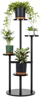 Donice - Uniwersalny stojak na kwiaty FINO - czarny, 4-poziomowy kwietnik na 6 doniczek - miniaturka - grafika 1