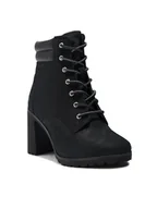 Botki damskie - TIMBERLAND DAMSKIE BOTKI CZARNE ZE SKÓRĄ NA OBCASIE 38 Ż8C - miniaturka - grafika 1