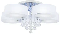Lampy sufitowe - MLAMP LAMPA sufitowa ELMDRS8006/5 8C MLAMP metalowa OPRAWA z pilotem crystal glamour chrom biała ELMDRS8006/5 8C - miniaturka - grafika 1