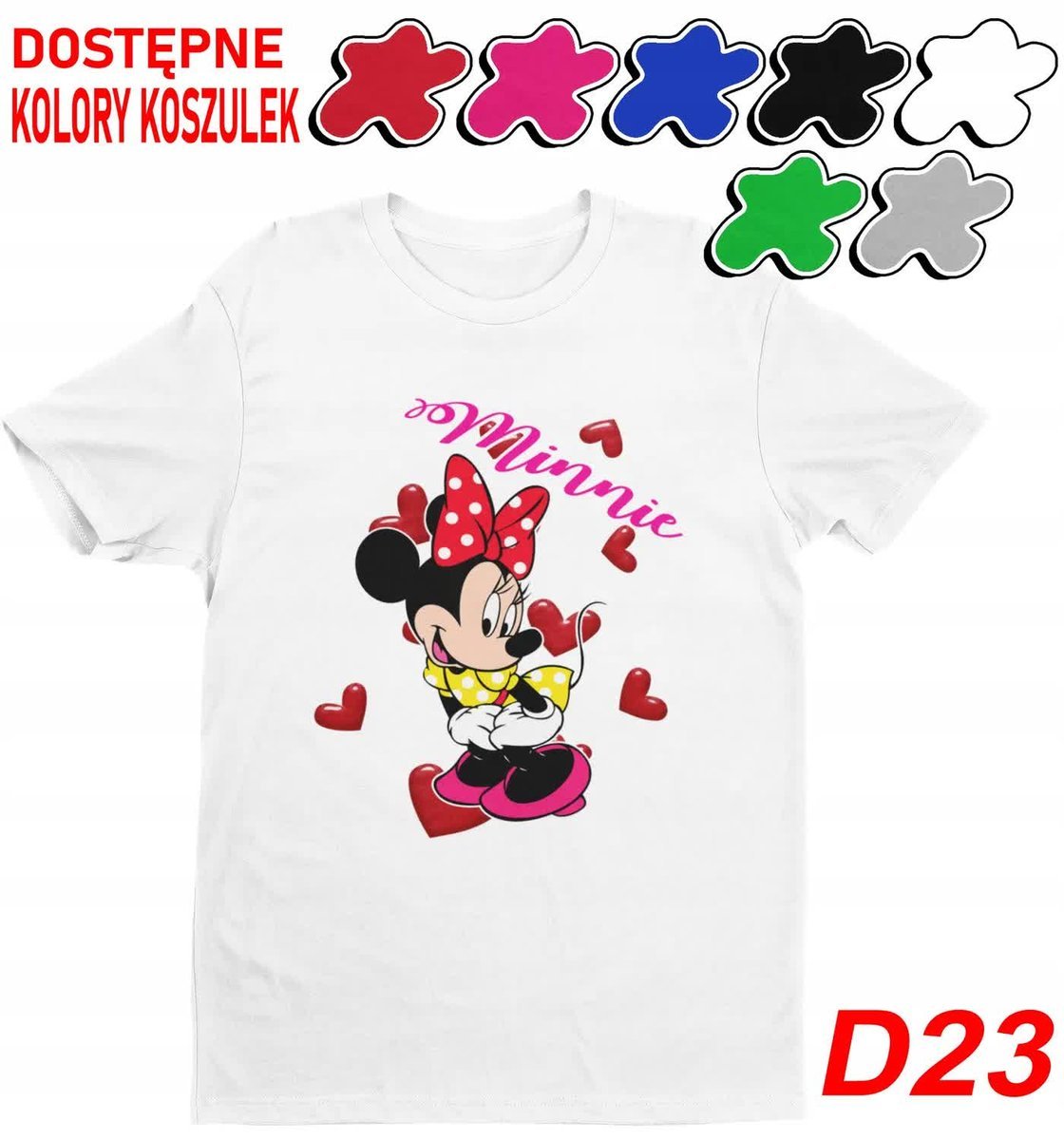 T-Shirt Koszulka Dziecięca Myszka Miki Minnie Daisy Różne Wzory -L 146-152