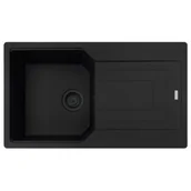 Zlewozmywaki - Franke Urban UBG 611-86 GSC Zlewozmywak granitowy jednokomorowy 86x50 cm czarny mat 114.0697.750 - miniaturka - grafika 1