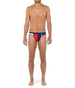 JANSON Micro Waterpolo Swim Briefs, granatowe, czerwone i białe, S męskie, Granatowy, czerwony i biały, S - Kąpielówki męskie - miniaturka - grafika 1