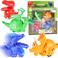 Figurki dla dzieci - KOLOROWY ZESTAW JEŻDZĄCE DINOZAURY 4SZT NAPĘD - miniaturka - grafika 1