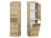 Szafki łazienkowe - Słupek Łazienkowy ATHD 35 cm DK Prawy - Dąb Evoke Coast Mat - Uchwyty Czarne Matowe - miniaturka - grafika 1