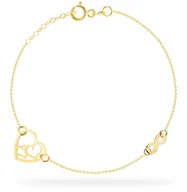 Bransoletki - ZŁOTA BRANSOLETKA NA NOGĘ SERCE NIESKOŃCZONOŚĆ 333 - miniaturka - grafika 1