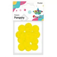Pozostałe akcesoria dla plastyków - Titanum Pompony poliestrowe 18mm żółte intensywne 15szt - miniaturka - grafika 1