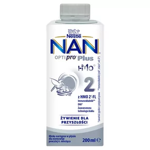 NAN OPTIPRO Plus 2 HMO Mleko następne w płynie dla niemowląt powyżej 6. miesiąca 200 ml - Mleko modyfikowane - miniaturka - grafika 1