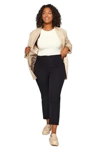 Trendyol Damskie spodnie w rozmiarze plus size z wysokim stanem, czarne, 44, Czarny, 70-Du?e Rozmiary - Spodnie damskie - miniaturka - grafika 1