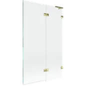 Parawany nawannowe - Mexen Lunar L parawan nawannowy 2-skrzydłowy prawy 110 x 150 cm, transparent, złoty - 897L-110-100-50-00-P - miniaturka - grafika 1