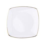 Talerze - MariaPaula Porcelana Talerz deserowy porcelana Moderna Gold 18 cm kwadratowy - miniaturka - grafika 1