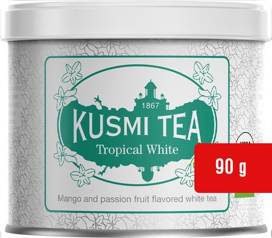 Herbata Biała White Tropical Kusmi Puszka Owoce Tropikalne Marakuja Mango