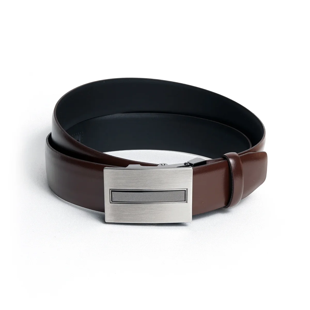 Pasek skórzany męski BELTMAN Skin 0098M - Ciemny brąz, Ciemny brąz