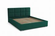 Łóżka - Łóżko do sypialni tapicerowane 120x200 z pojemnikiem - Alaska Ciemno Zielone - miniaturka - grafika 1