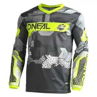 Bluzy na rower - Dziecięcy Jersey MTB O'neal CAMO V.22 gray/neon yellow - grafika 1