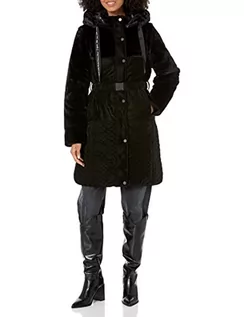 Płaszcze damskie - Desigual Damski długi płaszcz z podszewką, czarny, XL - grafika 1