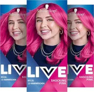 Farby do włosów i szampony koloryzujące - Schwarzkopf LIVE Ultra Brights półtrwała farba do włosów 093 Shocking Pink (3 x 80 ml), koloryzacja dla intensywnych lub pastelowych efektów kolorystycznych, utrzymuje 12-15 mycia, z odżywką - miniaturka - grafika 1