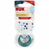 Nuk Smoczek uspokajający silikonowy 6-18m Star Day&Night Krokodyl 10176290 2 szt. - Smoczki uspokajające - miniaturka - grafika 1
