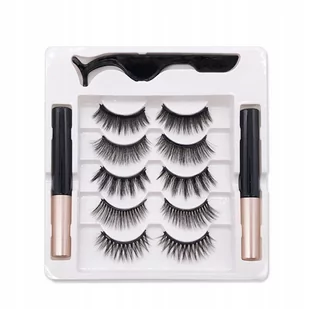 Sztuczne Rzęsy Magnetyczne 5 Par Pęseta Eyeliner - Sztuczne rzęsy i akcesoria - miniaturka - grafika 1