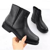 Botki damskie - Skórzane botki damskie sztyblety ocieplane czarne Sergio Leone BT345-S - miniaturka - grafika 1