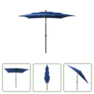 Parasole ogrodowe - The Living Store 3-poziomowy parasol na aluminiowym słupku - niebieski - 2 -5x2 -5 m - Parasol Ogrodowy - miniaturka - grafika 1