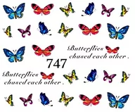 Sztuczne paznokcie i akcesoria - Naklejki wodne na paznokcie MOTYLE, MOTYLKI - 747 - miniaturka - grafika 1