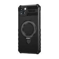 Etui i futerały do telefonów - Etui do iPhone 15 Protect Armor Magsafe Metal Ring Case czarne - miniaturka - grafika 1