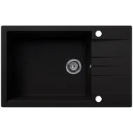 Zlewozmywaki - EOS Zlewozmywak granitowy z ociekaczem LIMA czarny brokat złoty - miniaturka - grafika 1