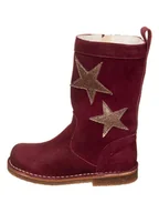 Kozaki damskie - kmins Skórzane kozaki w kolorze złoto-czerwonym - miniaturka - grafika 1