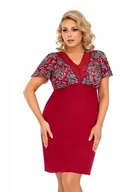 Bielizna nocna - Donna Rita bordowa plus size Koszulka nocna - miniaturka - grafika 1