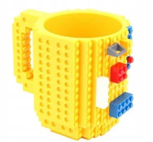 Kubek Klockowy + Klocki 350ml - Żółty - Kubki dla dzieci - miniaturka - grafika 1