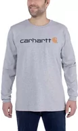 Koszulki sportowe męskie - Koszulka męska z długim rękawem Carhartt Relaxed Fit Heavyweight Long-Sleeve Logo Graphic Heather Grey - miniaturka - grafika 1