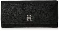 Portfele - Tommy Hilfiger TH Emblem Large Flap Portfel, Damski portfel, czarny, - miniaturka - grafika 1