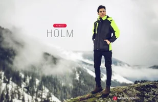 Kurtka męska R.E.I.S. HOLM - Kurtka męska ochronna ocieplana kaptur stójka 4 kieszenie odblaski 100% poliester powlekany PCV 150 g/m - czarno-czarny M - Kurtki męskie - miniaturka - grafika 1