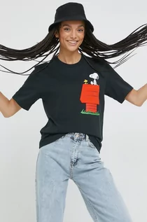 Koszulki i topy damskie - Converse t-shirt bawełniany kolor czarny z nadrukiem - grafika 1