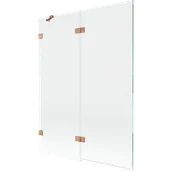 Parawany nawannowe - Mexen Lunar parawan nawannowy 2-skrzydłowy lewy 130 x 150 cm, transparent, miedź szczotkowana - 897-130-100-65-00-L - miniaturka - grafika 1