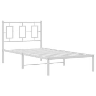Metalowa rama łóżka z wezgłowiem, biała, 90x200 cm Lumarko! - Inne meble do sypialni - miniaturka - grafika 3